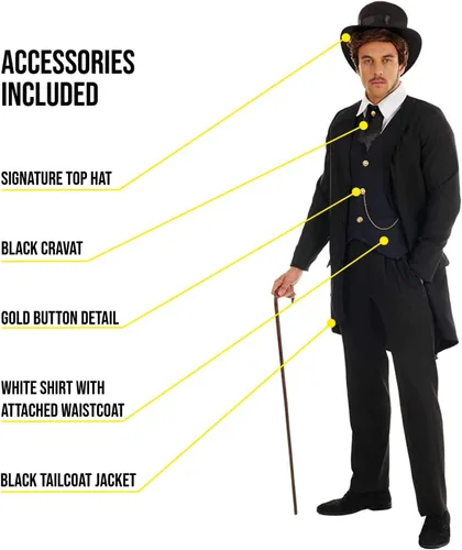 Vista 3 de Fun Shack Traje victoriano para hombre con abrigo