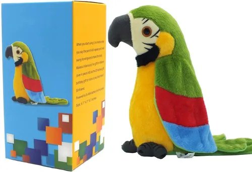 Vista 4 de Vincilee Juguete para mascotas parlante repite lo que dices, juguete de peluche para niños, juguete parlante, pájaro, interactivo, regalo para niños