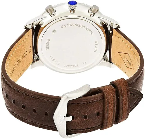 Vista 8 de Fossil Men's Neutra Stainless Steel and Leather Quartz Chronograph Watch