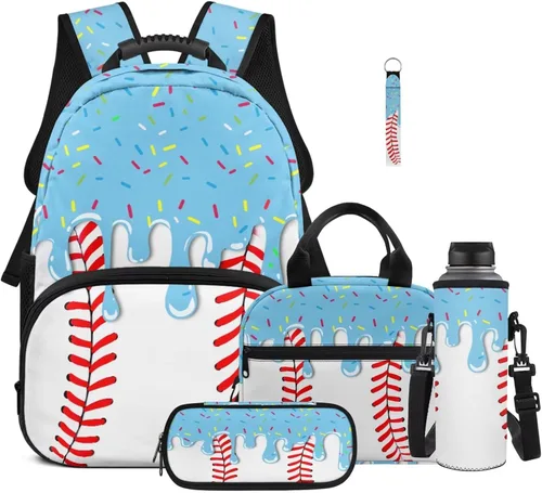 Vista 16 de Bulopur Eagle American Flag Print Kids Backpack Boys Elementary School 17 Inch Bookbag With Lunch Bag Water Bottle Holder Keychain Pencil Case 5