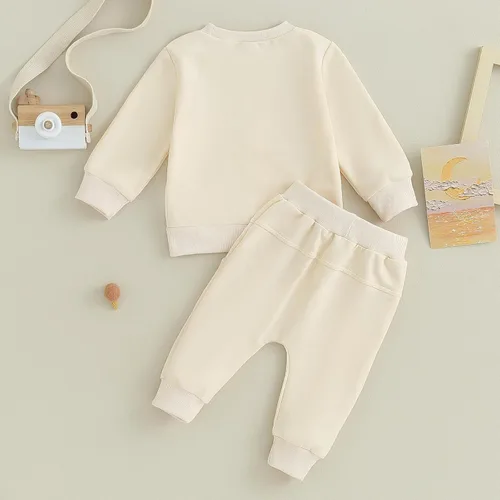 Vista 7 de Conjunto de ropa deportiva de manga larga con cuello redondo y pantalones para bebé niño