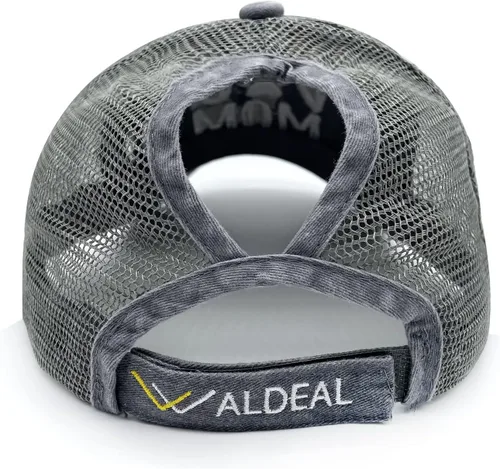 Vista 3 de Gorro de béisbol bordado divertido para hombres y mujeres, con coleta de caballo