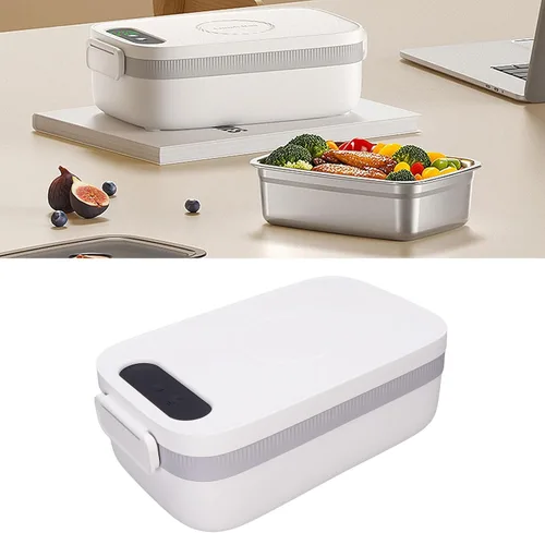 Vista 3 de Yinhing Fiambrera eléctrica para adultos, calentador de alimentos portátil de acero inoxidable 304, con batería de 14000 mAh para oficina, coche