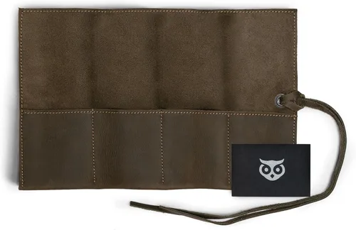 Vista 10 de Hide & Drink, Organizador de rollos de reloj de cuero hecho a mano de cuero de grano completo, con capacidad para hasta 4 relojes, fácil de llevar