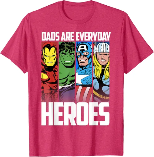 Vista 5 de Marvel Camiseta gráfica de héroes cotidianos para el Día del Padre de los Vengadores, Negro