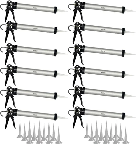 Vista 8 de AWF PRO Pistola de calafeteo para salchichas, paquete de papel de aluminio de 20 oz y cartucho convertible de 10 oz, relación de empuje 12:1, cañón
