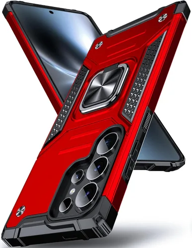 Vista 138 de DASFOND Diseñada para funda Galaxy S8 con soporte, anillo metálico giratorio mejorado de 360°, soporte kickstand de grado militar, resistente a