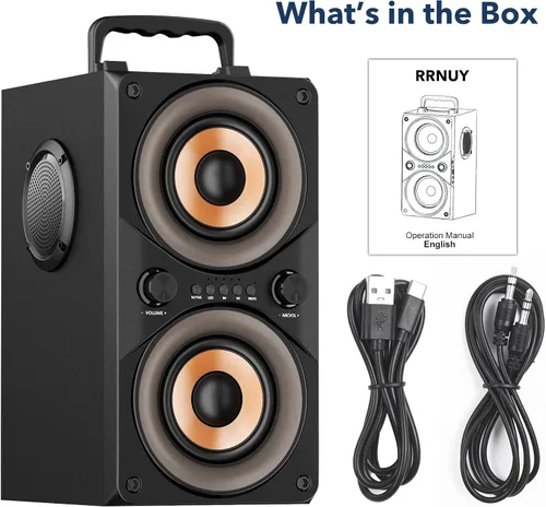 Vista 12 de Altavoz Bluetooth de 100 W, portátil, grande, potente, graves profundos, sonido fuerte, inalámbrico Boombox con subwoofer TWS luces LED DSP grandes
