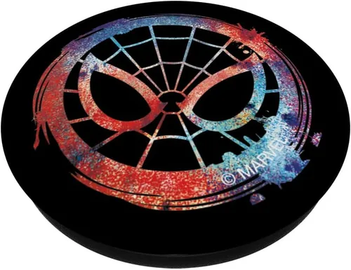 Vista 2 de Marvel - Máscara de Spider-Man Peter Parker PopSockets con agarre y soporte para teléfonos y tabletas, Negro