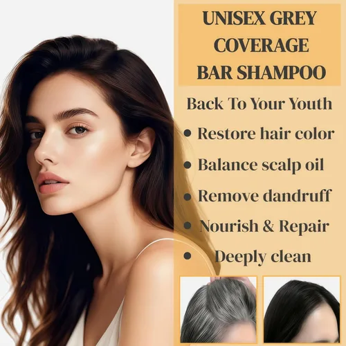 Vista 6 de 2 barras inversas de cabello gris, jabones de champú natural para oscurecer el cabello, jabón negro para cobertura de cabello gris, limpieza