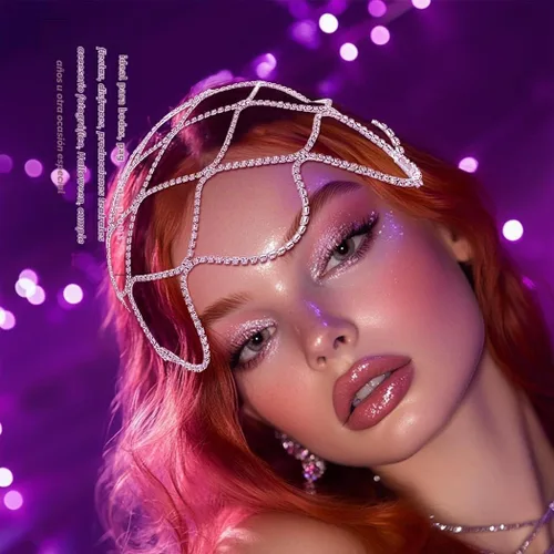 Vista 5 de Cadena de cabeza de diamantes de imitación de los años 20, accesorios para el cabello para mujer