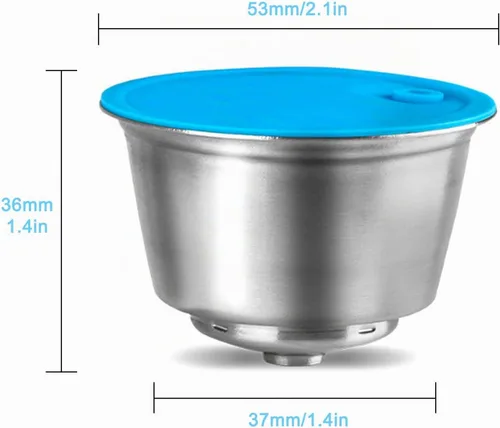 Vista 6 de Taza de filtro de cápsula de café de acero inoxidable recargable - Cápsula de café reutilizable para Dolce Gusto