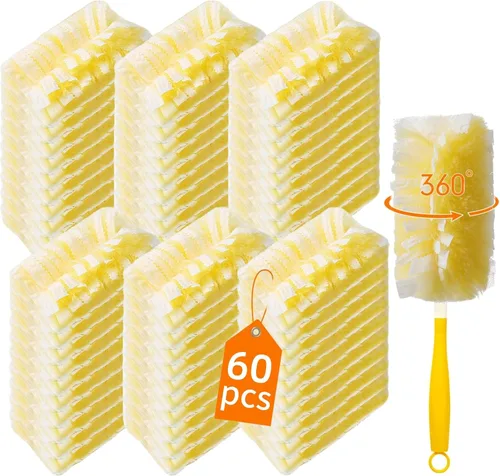 Vista 8 de 60 repuestos de plumero resistente de 360° compatibles con Swiffer, repuesto de plumero electrostático desechable extra grueso de tamaño grande