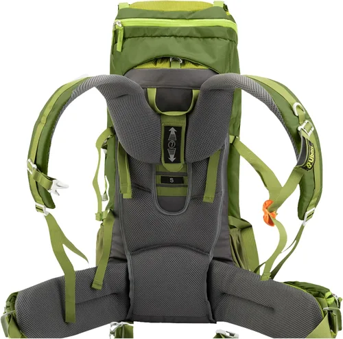 Vista 3 de Ubon Mochila de senderismo con marco interno de 50/60 L, mochila de camping para hombres y mujeres con cubierta de lluvia verde (60L-Green)