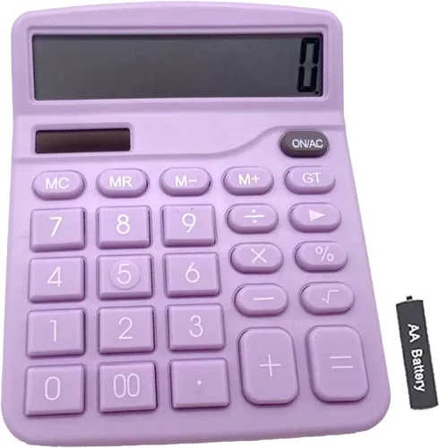 Vista 5 de YOUHO Calculadora de escritorio de oficina rosa, 12 bits 1PACK rosa