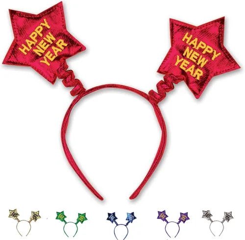 Vista 11 de Beistle Diademas de Feliz Año Nuevo - Brillantes, Star Boppers y sombreros de tela brillante: Año Nuevo
