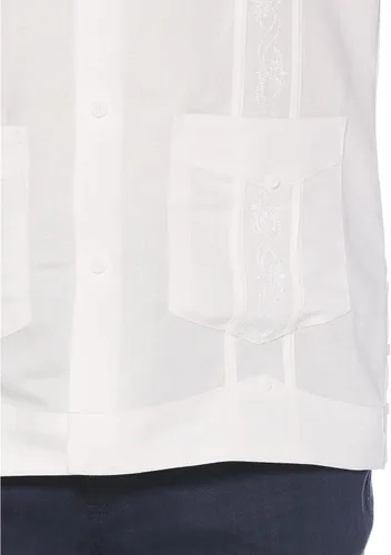 Vista 3 de Cubavera Camisa Guayabera bordada de manga corta para hombre
