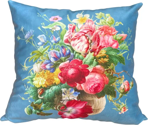Vista 28 de Funda de cojín floral ligera de lujo, 18 x 18 pulgadas, pintura al óleo retro victoriana de doble cara, fondo negro, flor vibrante, funda de cojín