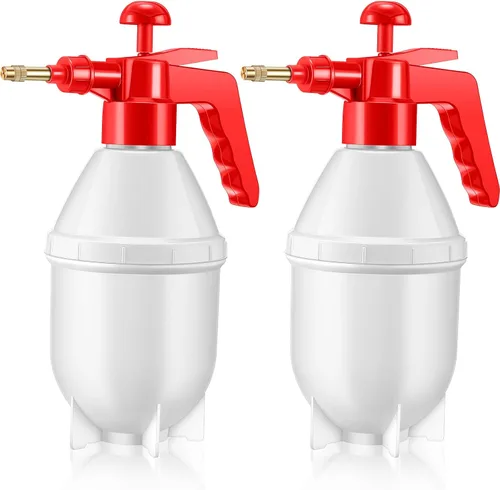 Vista 8 de Ziliny 2 botellas de pulverización de mano de 27 onzas, botellas de spray de jardín Mister, pulverizador de mano a presión para césped con boquilla