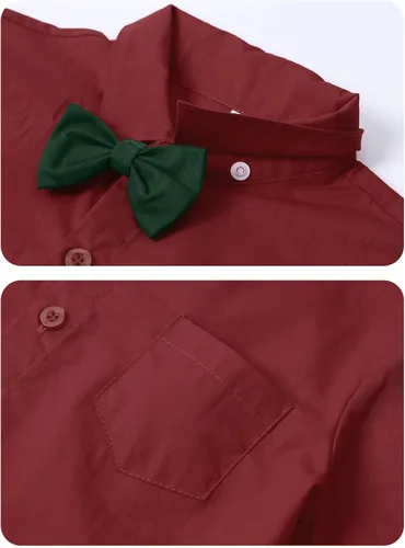 Vista 16 de A&J DESIGN Conjunto de ropa formal para niños pequeños con tirantes y tirantes