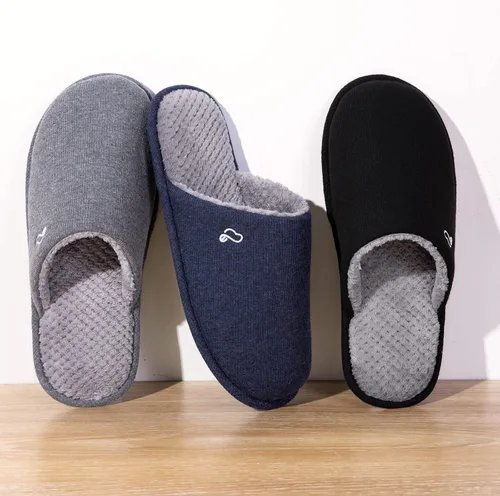 Vista 8 de EverFoams Men's Cotton Knit Memory Foam Indoor Slippers Light Weight House Shoes with Anti-Skid Sole