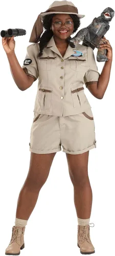 Vista 4 de Disfraz de paleontólogo para mujer Beige