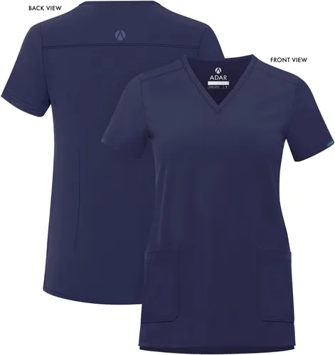 Vista 5 de Adar Addition - Ropa quirúrgica para mujer, moderna camiseta médica con cuello en V