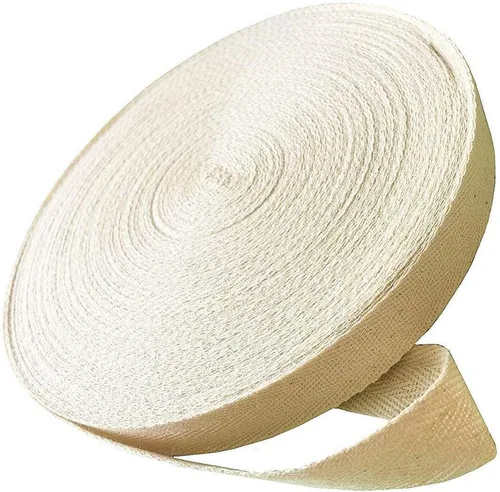 Vista 10 de Abbaoww Cinta de sarga de algodón de 50 yardas, 1 pulgada, cinta de cinta natural suave en espiga para coser manualidades, color beige