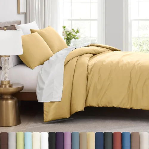 Vista 37 de Southshore Fine Living, Inc. Juego de funda de edredón tamaño extra grande individual/XL, ropa de cama de microfibra cepillada premium de fácil