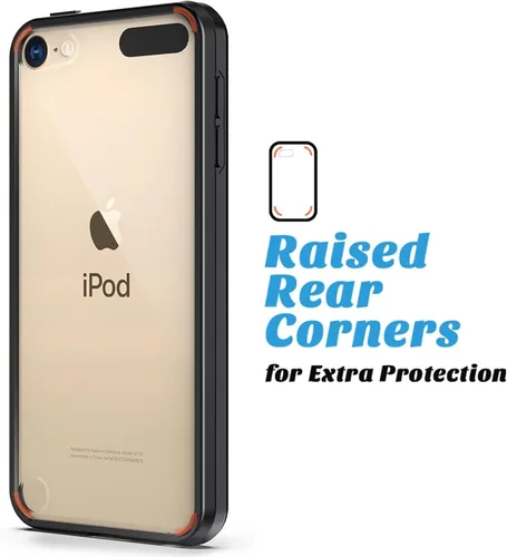 Vista 5 de ULAK Funda transparente compatible con iPod Touch 7/6/5 con 2 protectores de pantalla, [antiamarilleo] Funda protectora delgada y suave de TPU