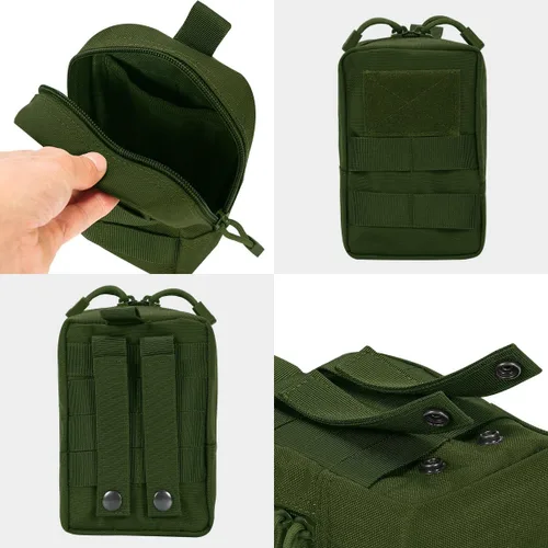 Vista 4 de Bolsas tácticas Molle multiusos de nailon militar, bolsa de utilidad, bolsas de parches desmontables para arnés de chaleco de perro