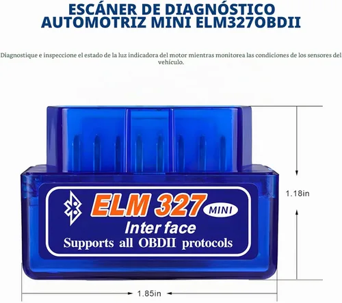 Vista 2 de ELM327 OBDⅡ - Escáner de diagnóstico automático para coche, detector de fallos de la herramienta de escaneo Bluetooth automático, mini lector de 1