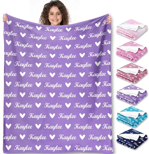 Vista 12 de Yofair Se envía al día siguiente, manta personalizada regalos para niñas adolescentes, manta personalizada con nombre, manta de franela para niñas