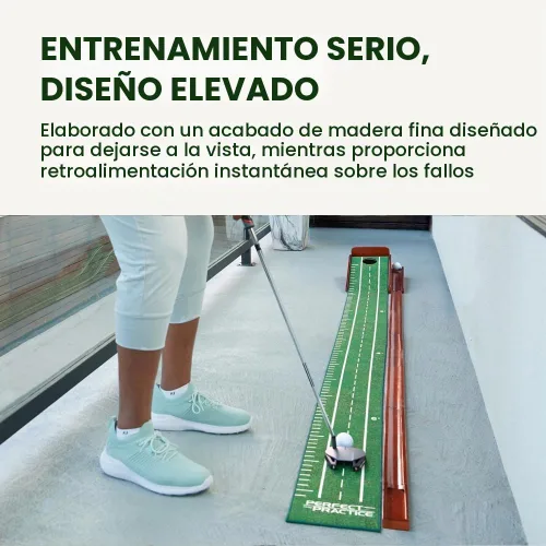Vista 6 de Perfect Practice Putting Mat & Golf Chipping Net - Indoor Golf Training Aid Indoor putting green and chip shot practice, crystal velvet turf