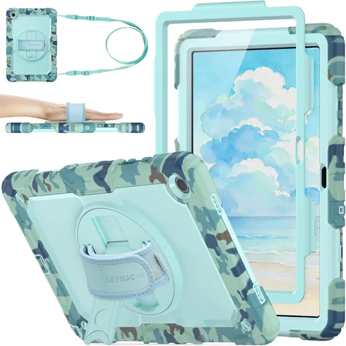 Vista 14 de SEYMAC stock Funda para Samsung Galaxy Tab A8 de 10.5 pulgadas, funda de protección contra caídas de cuerpo completo con protector de pantalla