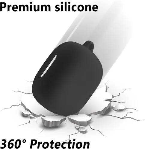Vista 3 de Geiomoo Funda de silicona compatible con JBL Live Pro TWS 2, JBL Live Pro+ TWS Funda protectora con mosquetón (negro)