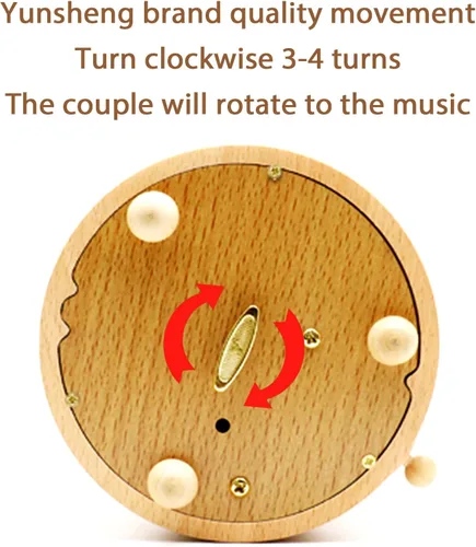 Vista 4 de ROSIKING Caja de música clásica, cajas musicales giratorias, Navidad, cumpleaños, día de San Valentín, regalos para amante, novio, novia, marido