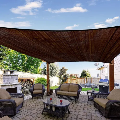 Vista 8 de Quictent Toldo rectangular de polietileno de alta densidad de 6.53 oz, 98% de bloqueo UV, para patio, jardín, cubierta comercial con kit de Marrón