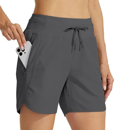 Vista 14 de Willit - Pantalones cortos deportivos de mujer para correr, 5 pulgadas, de secado rápido, para entrenamiento, senderismo, cintura alta, activos