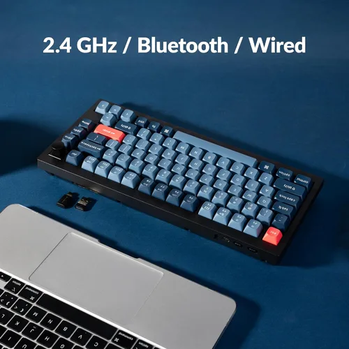 Vista 6 de Keychron V1 Max 75% Teclado Mecánico Personalizado RGB, 2.4Ghz/Bluetooth 5.1/Cable QMK/VIA Macro Programable Intercambiable en Caliente Interruptor
