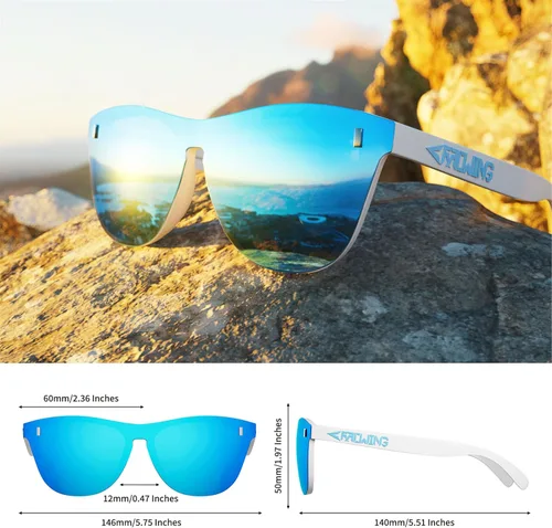 Vista 3 de ROCKNIGHT HD Polarized UV400 Protection Anti Glare Sunglasses TR90 Frame Lightweight Beach Driving