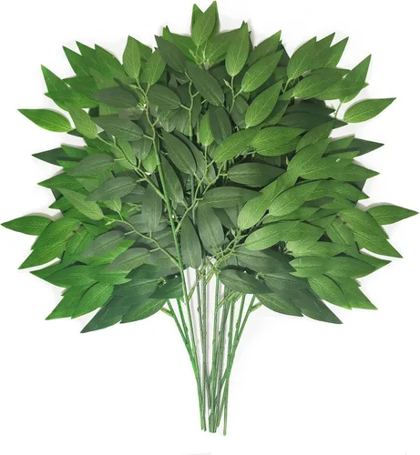 Vista 8 de 40 tallos italianos ruscus a granel para centros de mesa de relleno, 18 pulgadas, hojas de vegetación de seda artificial para ramo