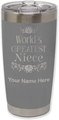 Vista 33 de LaserGram Vaso aislado al vacío de 20 onzas, con grabado personalizado incluido (negro)