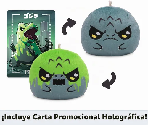 Vista 4 de TeeTurtle Godzilla - Caja ciega reversible de peluche de 3 pulgadas, lindo animal de peluche suave Kawaii