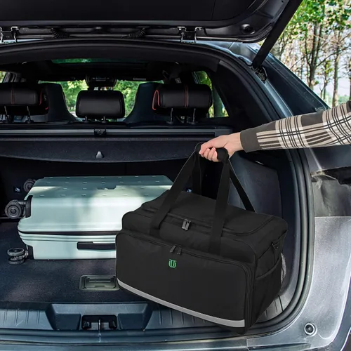 Vista 7 de Bolsa Grande para Detallado de Automóviles, Organizador de Limpieza con Tapa y Asa para Suministros de Detallado Automotriz, Organizador de Maletero