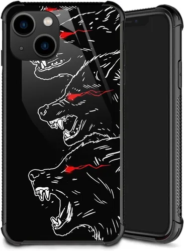 Vista 37 de Funda compatible con iPhone Xs, diseño de plexiglás X para niños y hombres, diseño de lobo malo, a prueba de golpes, antiarañazos, para iPhone X/Xs