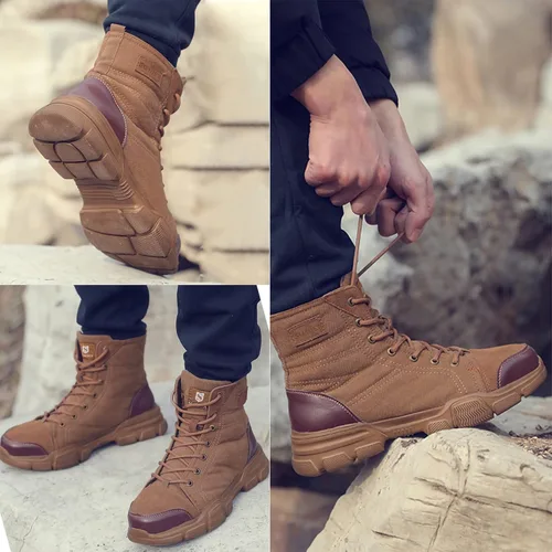 Vista 6 de SUADEX botas con puntera de acero para hombre botas militares de trabajo zapatos de trabajo indestructibles para mujeres deportivos puntera compuesta