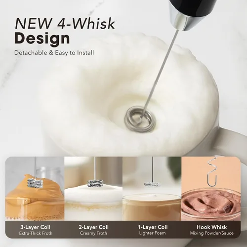 Vista 98 de Zulay Milk Boss Espumador de leche potente manual, hace espuma para latte, batidor para mezclar bebidas, café, miniespumador para capuchino, frappé