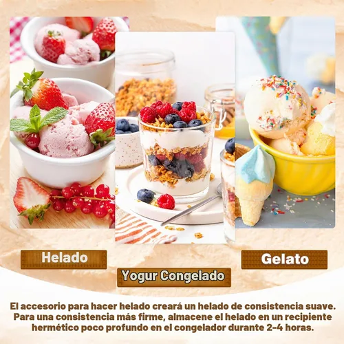 Vista 6 de Accesorio para máquina de helados KitchenAid, compatible con accesorios y accesorios KitchenAid 4.5/5QT/6QT, 2 cuartos de galón para batidora