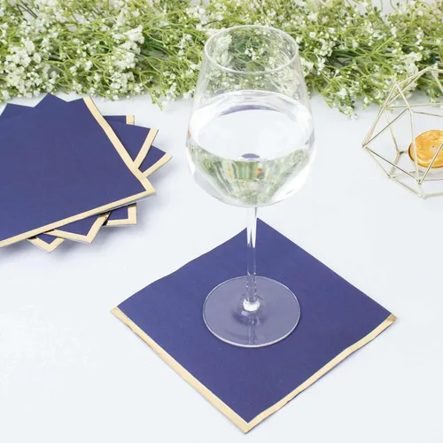 Vista 54 de Efavormart 50 Pack 5"x5" Servilletas azules de papel suaves de 2 capas, servilletas desechables para cóctel - 18 GSM